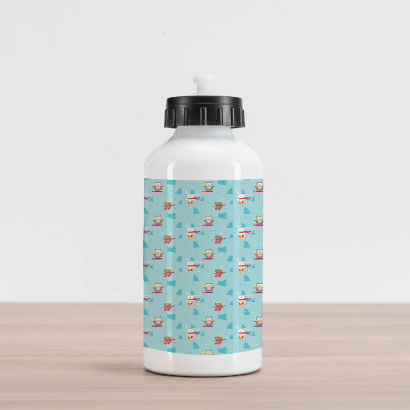 Animals in Winter Clothing Aluminum Water Bottle