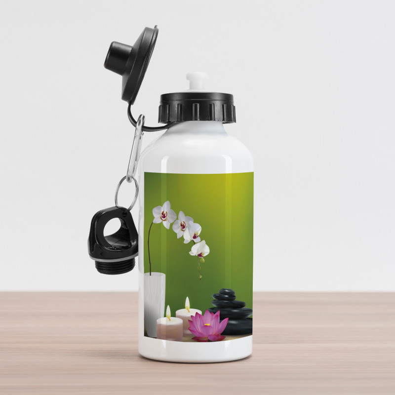 Bamboo Flower Orchid Stone Aluminum Water Bottle