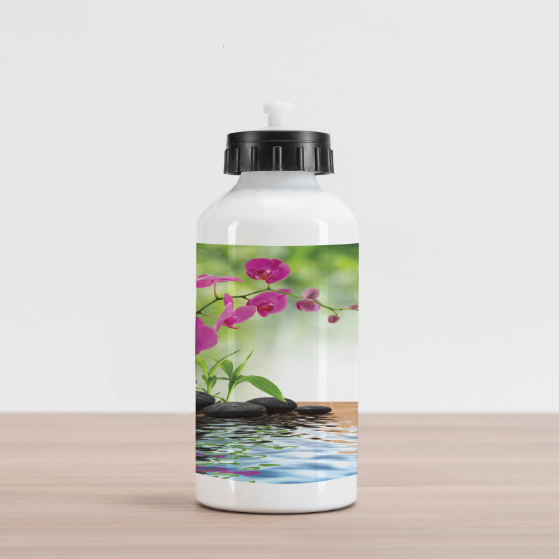 Bamboo Tree Orchid Stones Aluminum Water Bottle