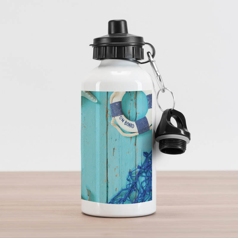 Nautical Ocean Scenery Aluminum Water Bottle