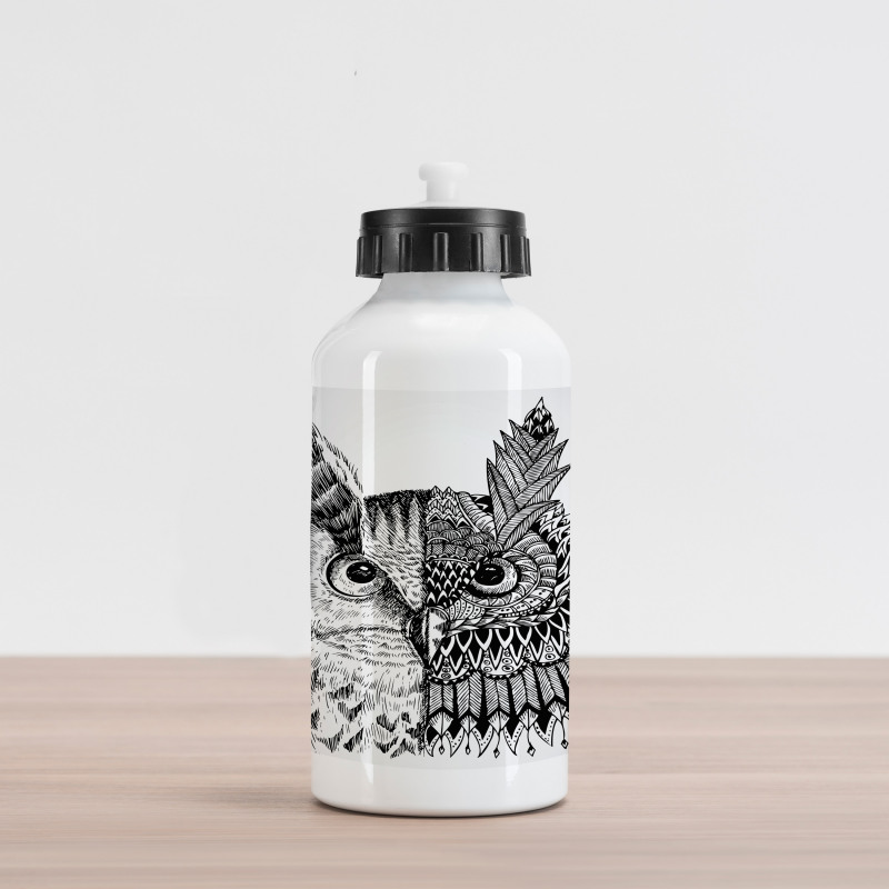 2 Animal Faces Design Aluminum Water Bottle