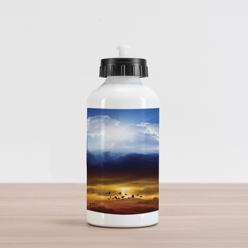 Sun Stormy Sky Heaven Aluminum Water Bottle