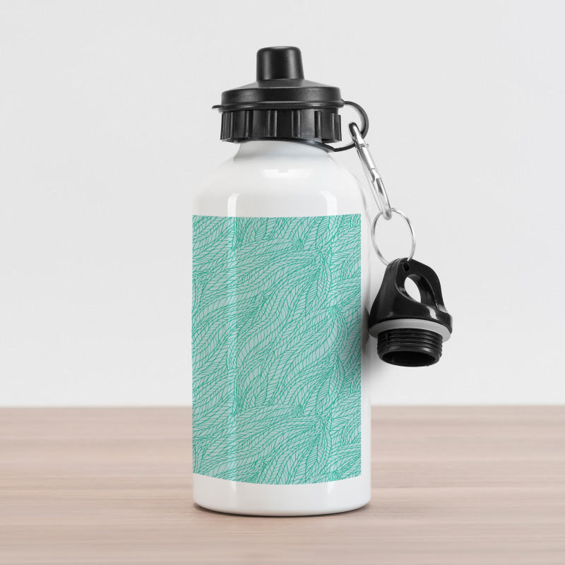 Abstract Doodle Leaves Aluminum Water Bottle
