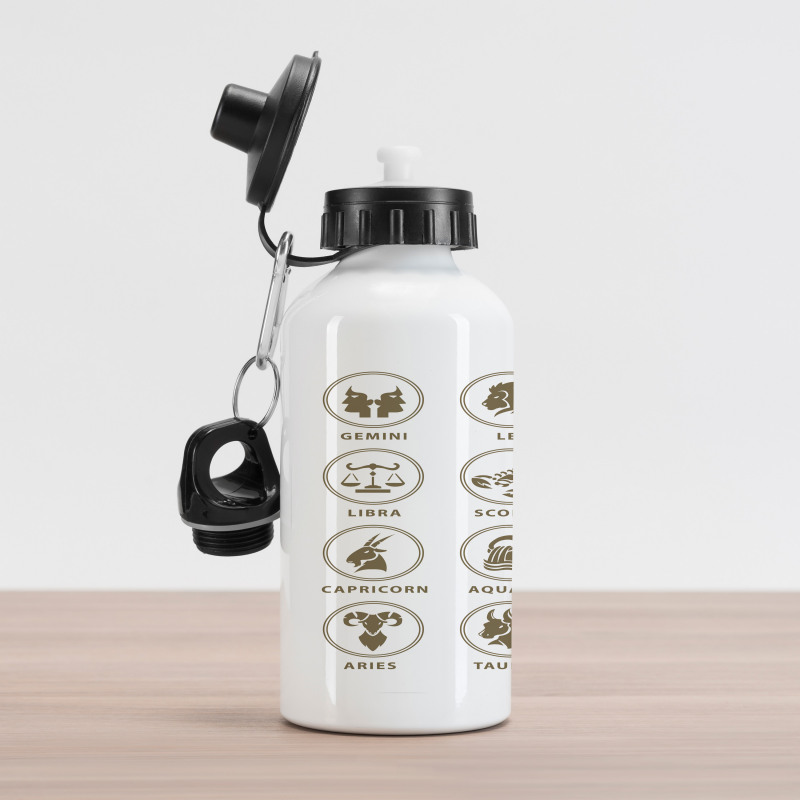 Classic Zodiac Chart Aluminum Water Bottle