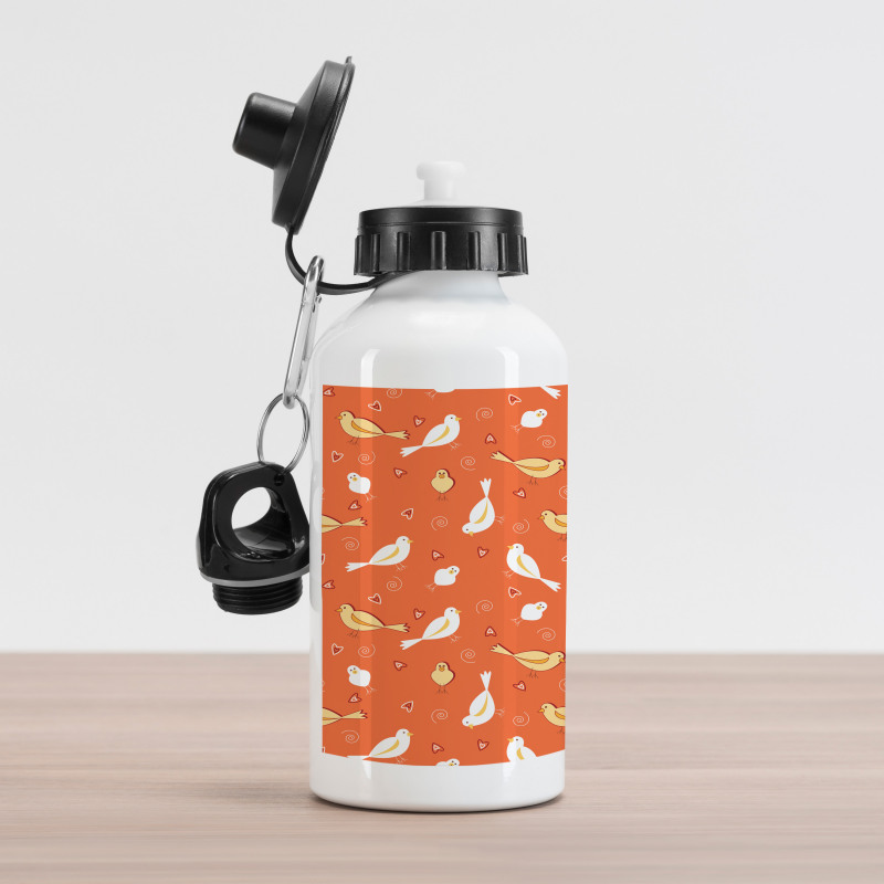 Birds with Heart Shapes Aluminum Water Bottle