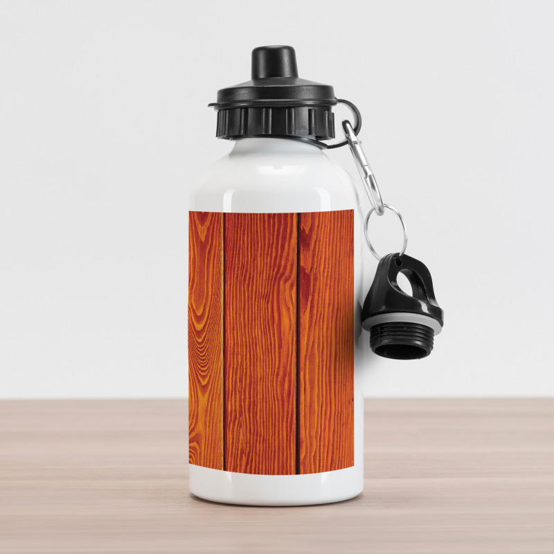 Wood Timber Floor Orange Aluminum Water Bottle