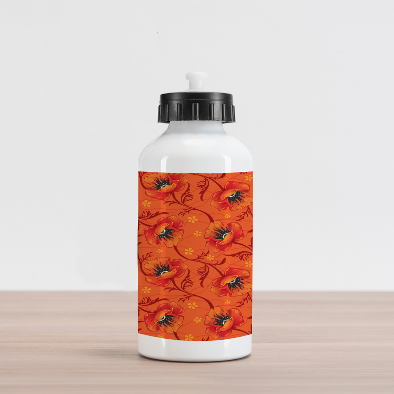 Poppy Flower Romance Aluminum Water Bottle