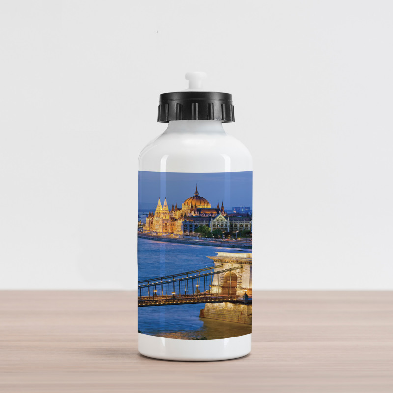 River of Budapest Bridge Aluminum Water Bottle