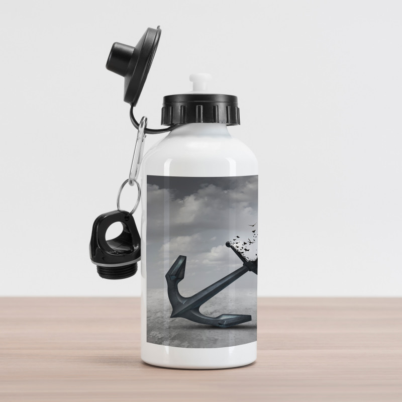 Flying Seagulls Grey Aluminum Water Bottle