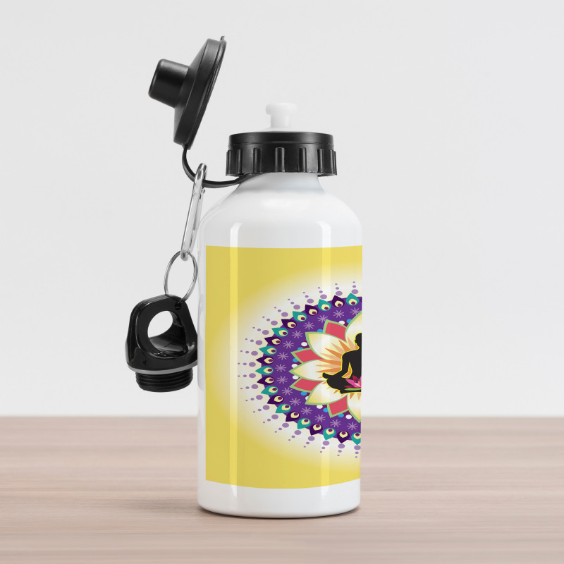 Round Circle Lotus Aluminum Water Bottle