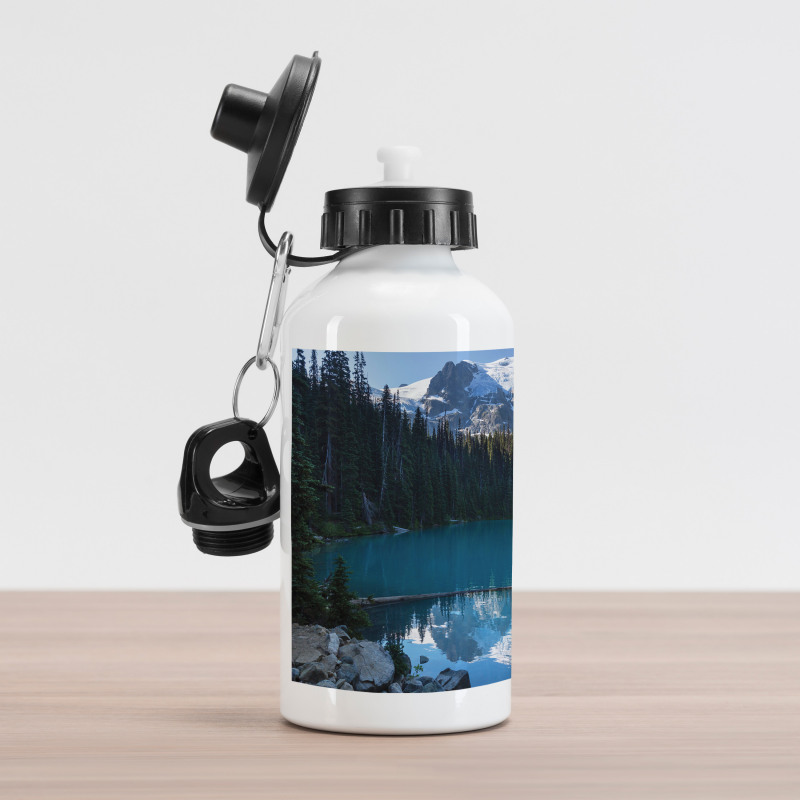 Snowy Frozen Mountain Aluminum Water Bottle