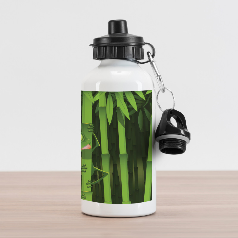 Jungle Trees Fun Frog Aluminum Water Bottle