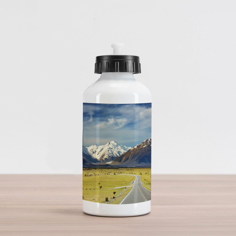 Snowy Mountains Alps Aluminum Water Bottle