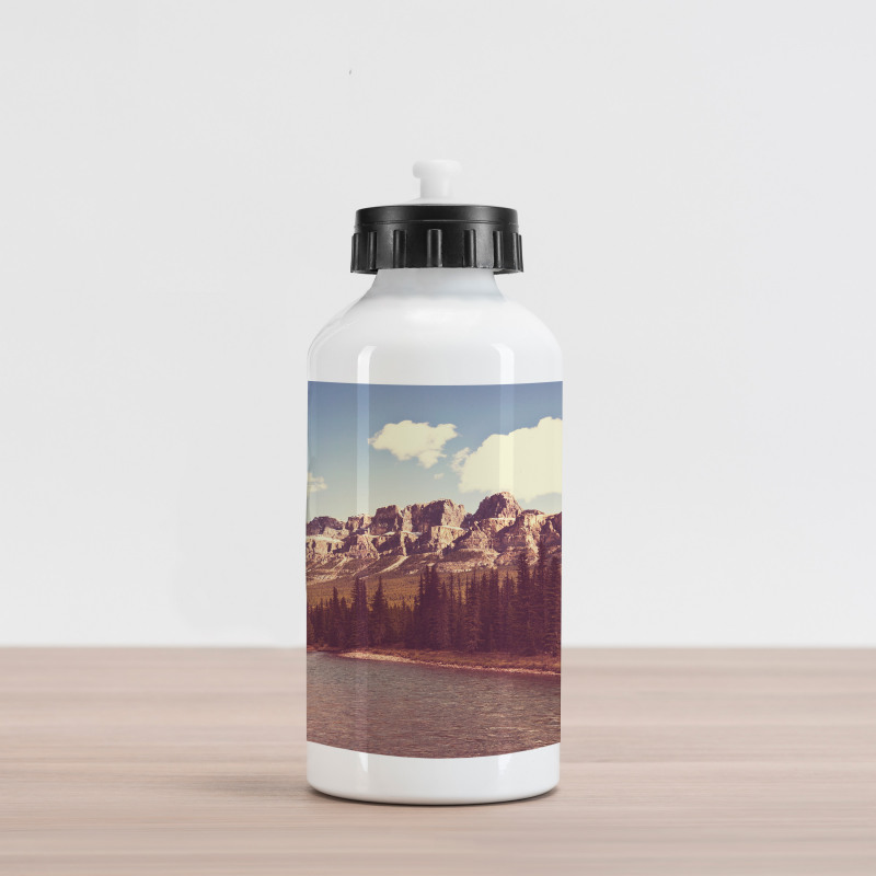 Canada River and Trees Aluminum Water Bottle