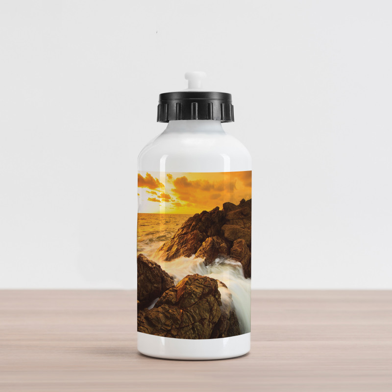 Wild Sunset and Waves Aluminum Water Bottle