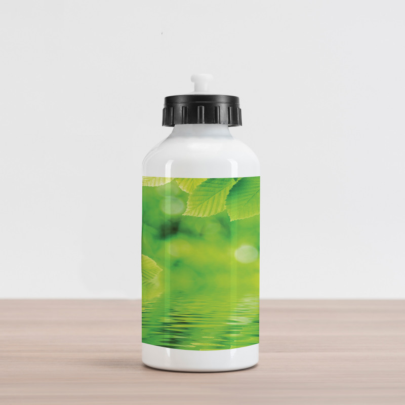 Leaves and River Peace Aluminum Water Bottle