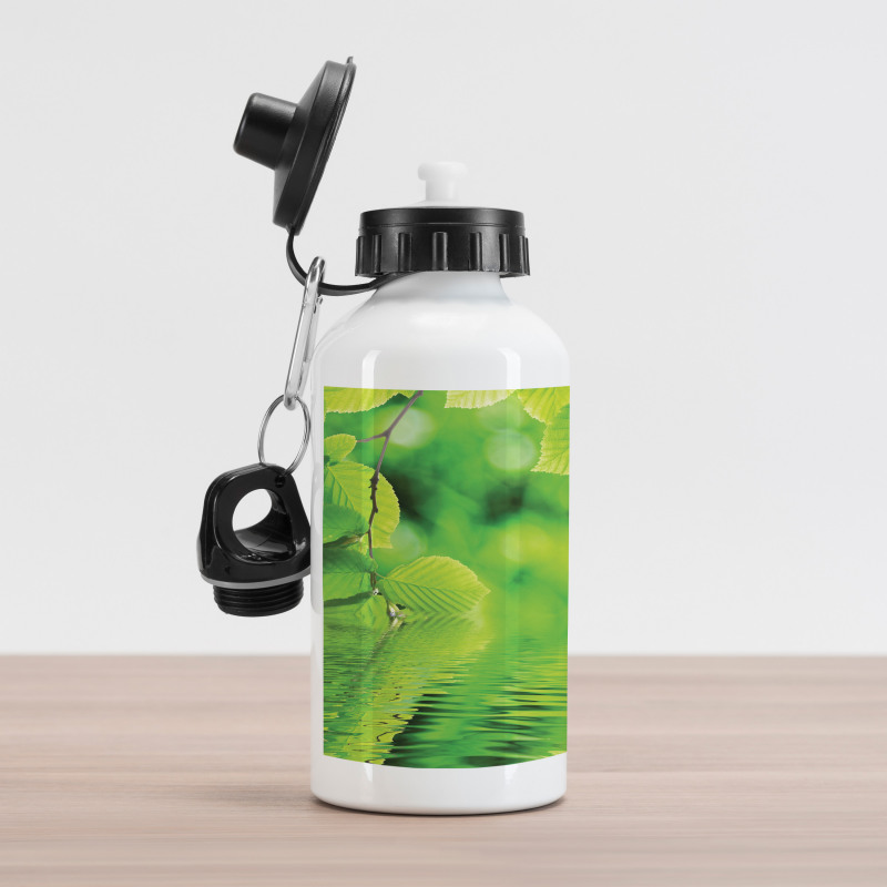 Leaves and River Peace Aluminum Water Bottle