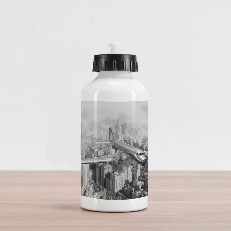 Flying Plane on New York Aluminum Water Bottle