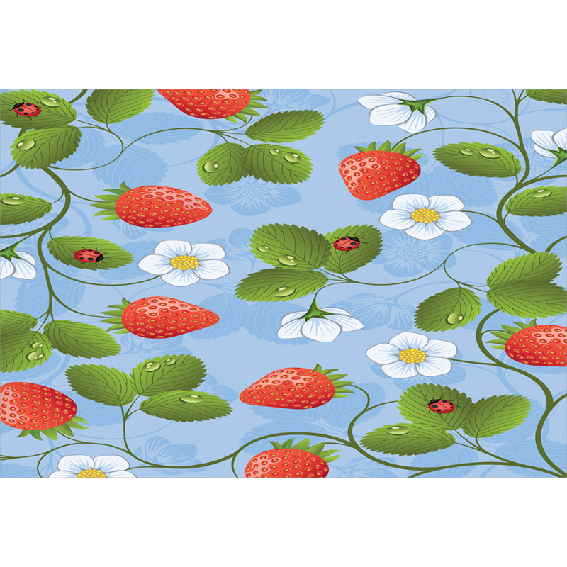 Strawberry Daisy Retro Aluminum Water Bottle