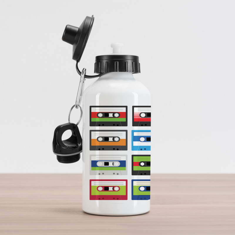 Retro Cassette Collage Aluminum Water Bottle
