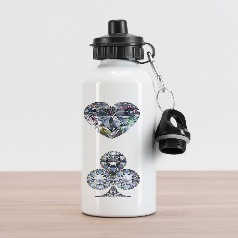 Heart Shaped Diamonds Aluminum Water Bottle