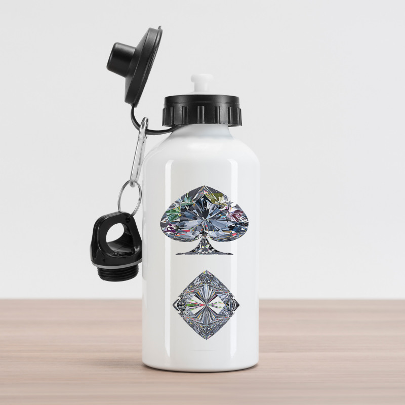 Heart Shaped Diamonds Aluminum Water Bottle