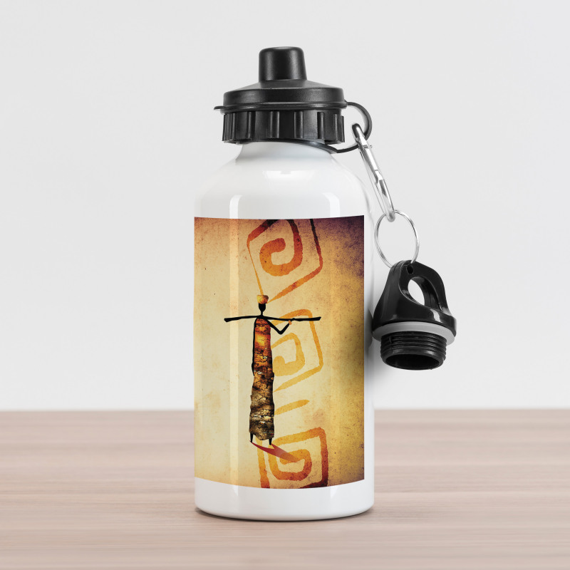 Brown Tribe Art Aluminum Water Bottle