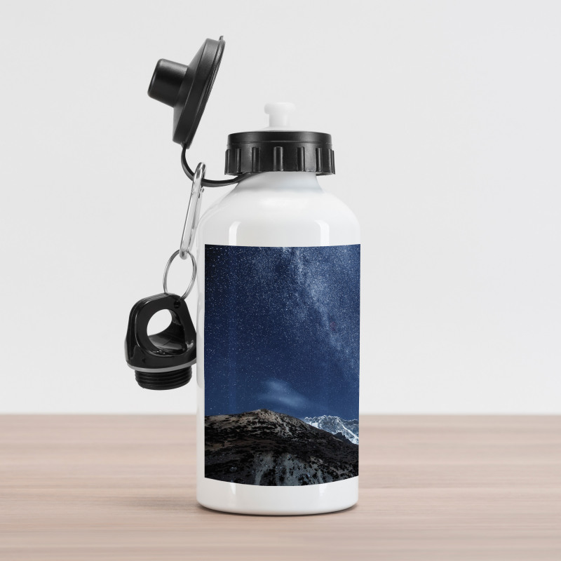 Starry Blue Night Cosmos Aluminum Water Bottle