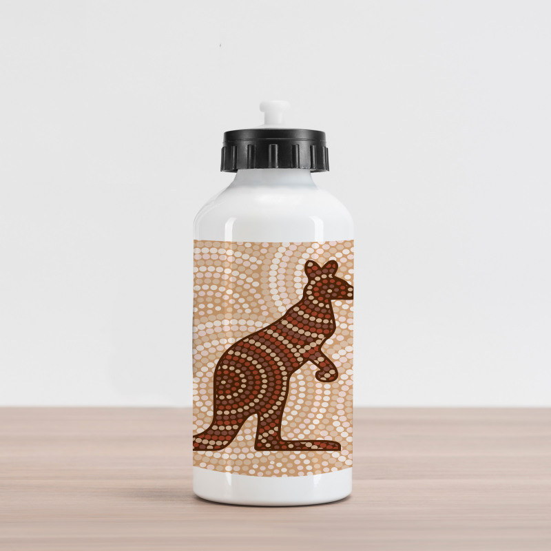 Kangaroo with Dots Aluminum Water Bottle