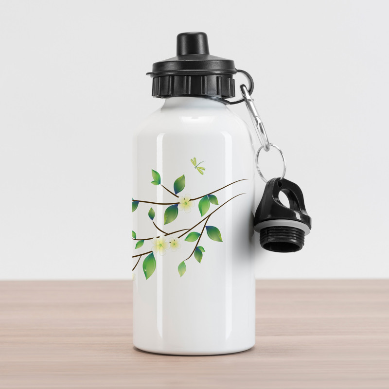 Flower and Dragonflies Aluminum Water Bottle