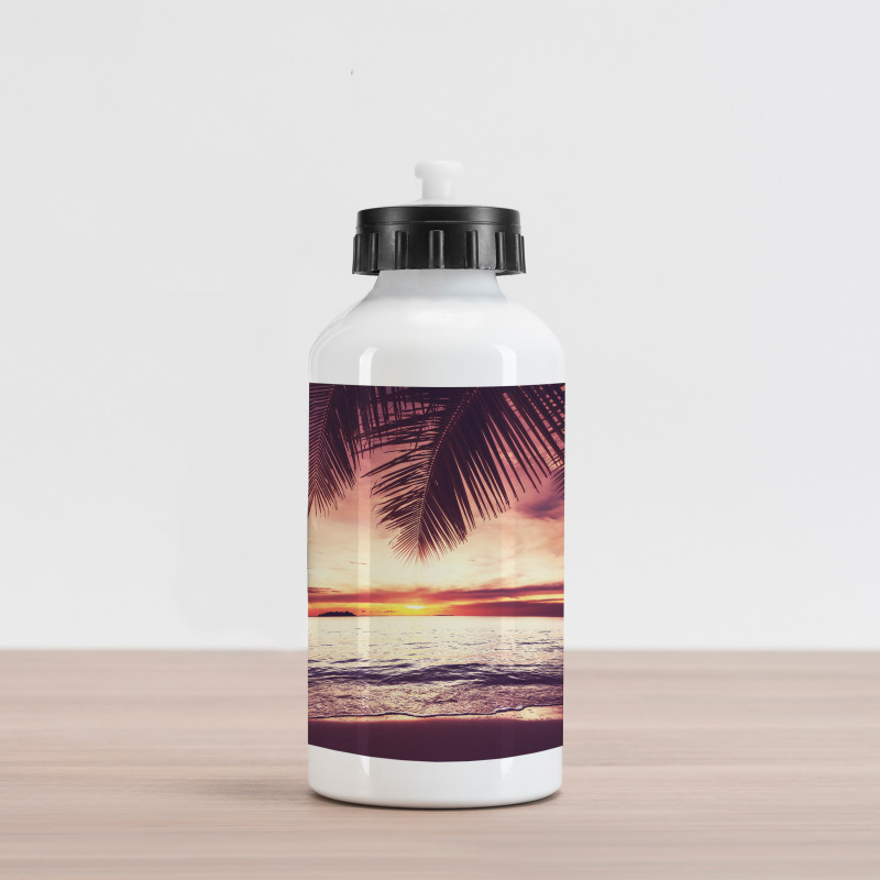 Sunset Ocean Waves Aluminum Water Bottle