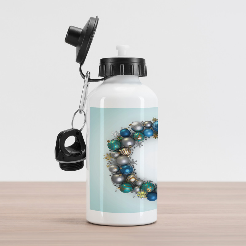 New Years Ornament Aluminum Water Bottle