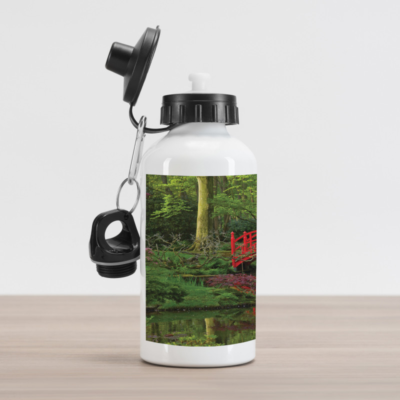 Chinese Bridge in a Forest Aluminum Water Bottle