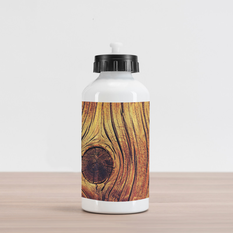 Aged Wooden Texture Aluminum Water Bottle