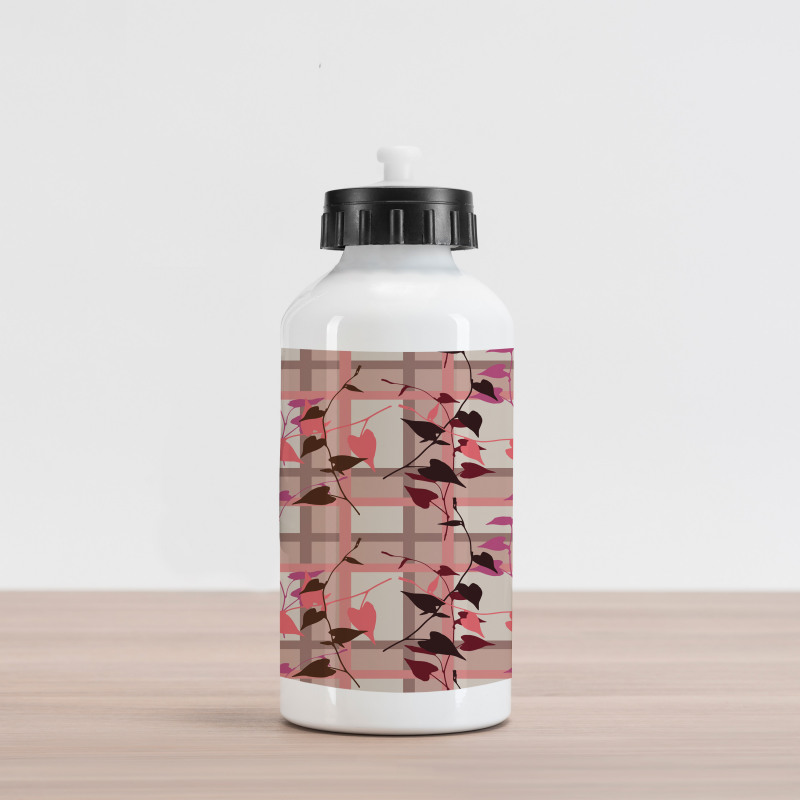 Heart Swirling Leaves Aluminum Water Bottle