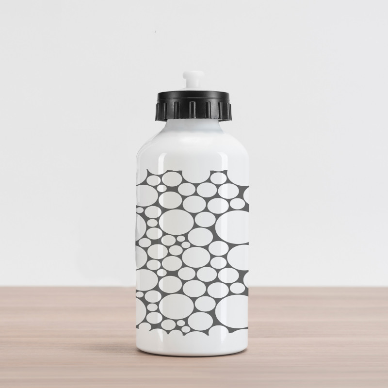 Grey White Circle Aluminum Water Bottle