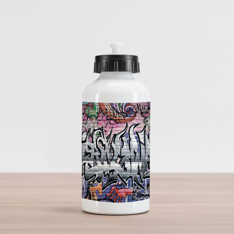 Graffiti Grunge Wall Art Aluminum Water Bottle