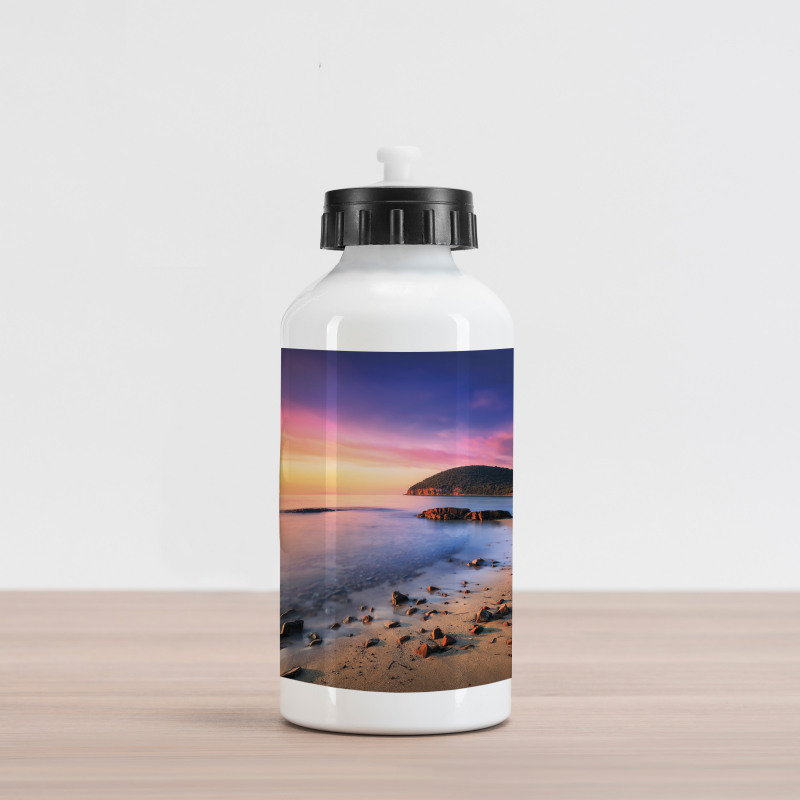 Beach Pebbles Sunrise Aluminum Water Bottle