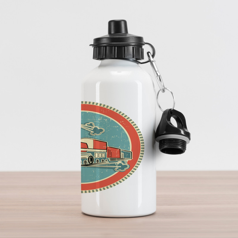 Retro Train Art Aluminum Water Bottle