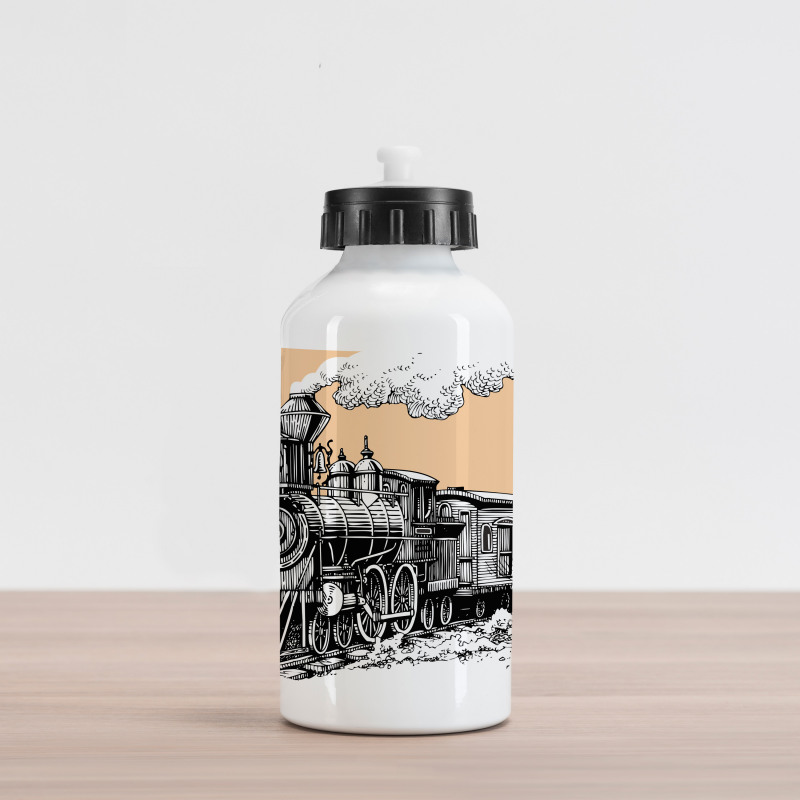 Old Wooden Train Aluminum Water Bottle