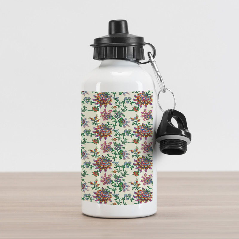 Colorful Flowers Aluminum Water Bottle