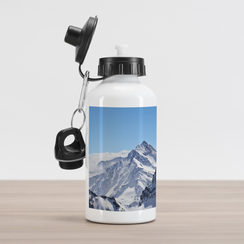 Snowy Mountain Peaks Aluminum Water Bottle