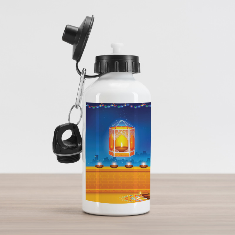 Diwali Night Candles Aluminum Water Bottle