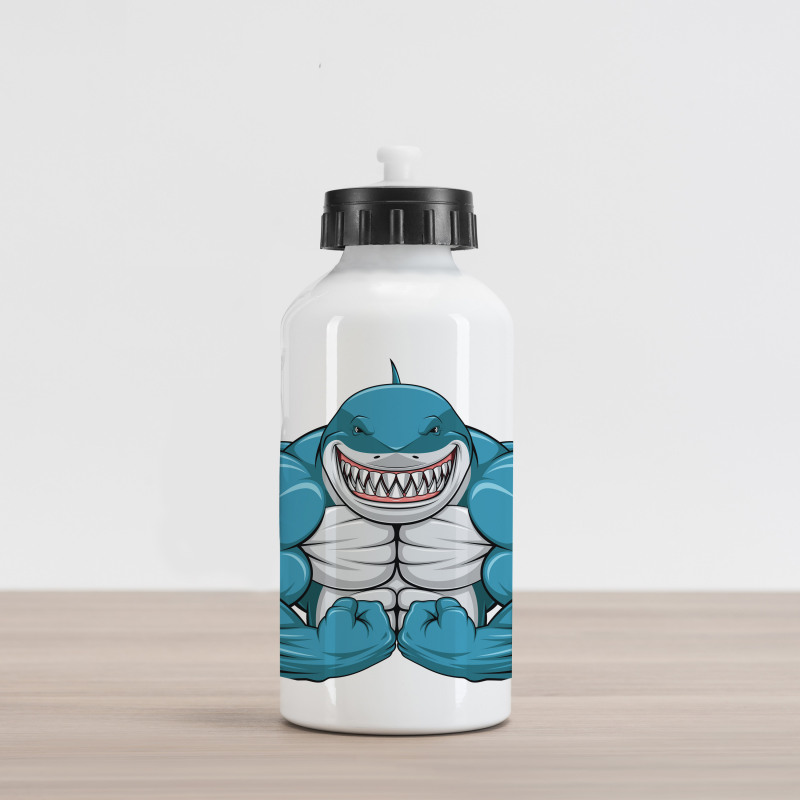 Toothy White Shark Smiling Aluminum Water Bottle
