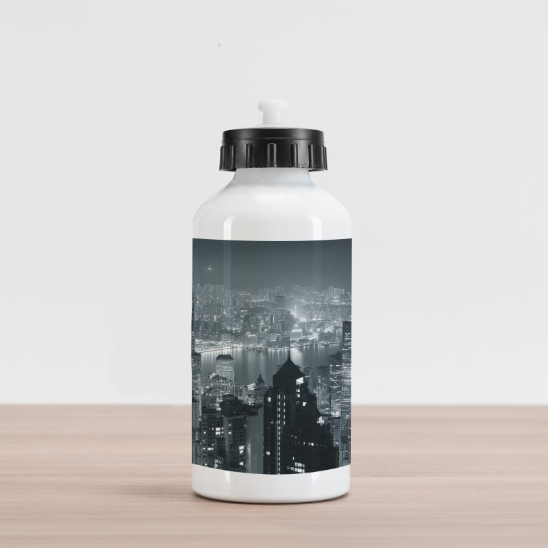 Aerial Night Landscape Aluminum Water Bottle