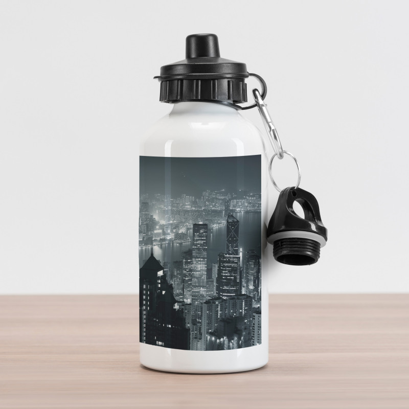 Aerial Night Landscape Aluminum Water Bottle