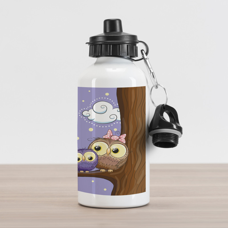 Cartoon Style Owl Family Aluminum Water Bottle