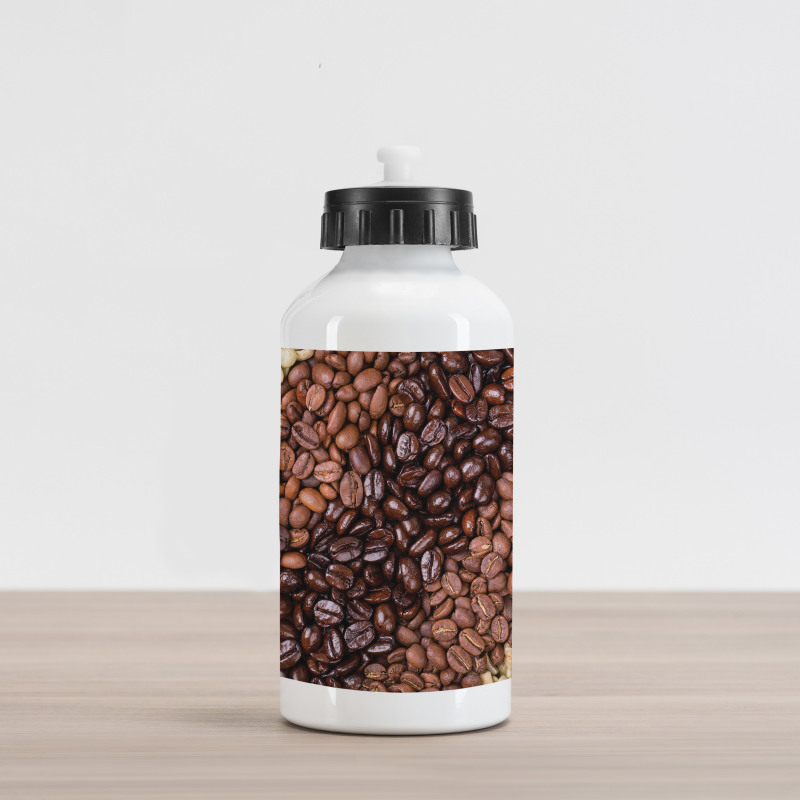 Coffee Beans Stripes Aluminum Water Bottle
