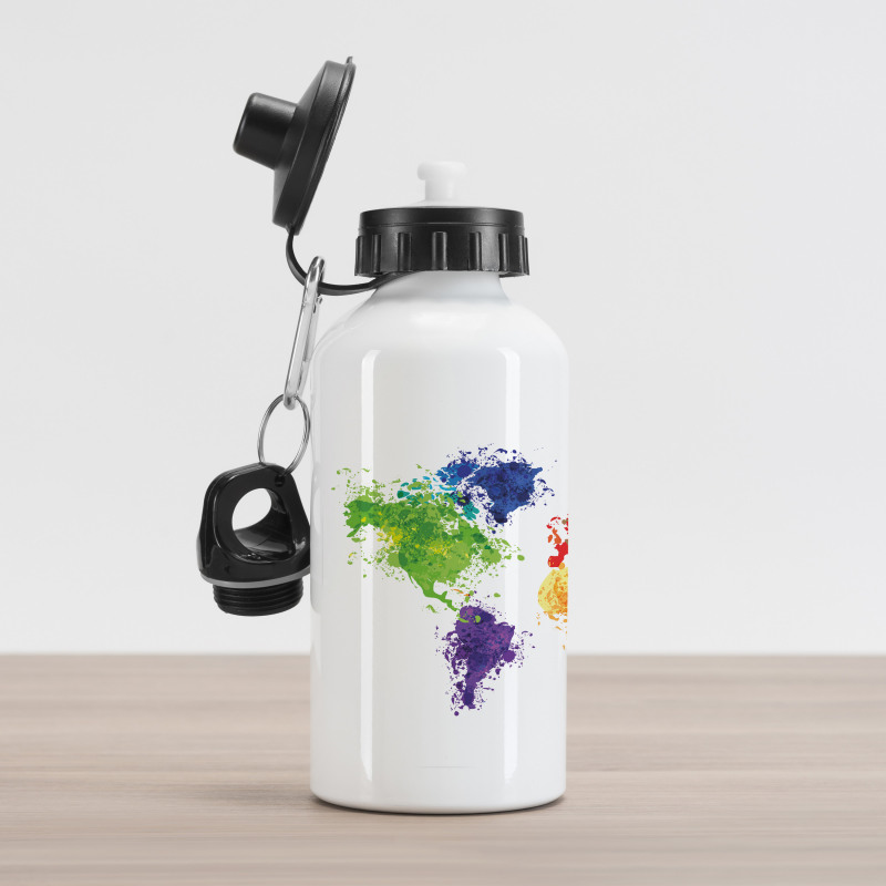 World Map Artwork Aluminum Water Bottle