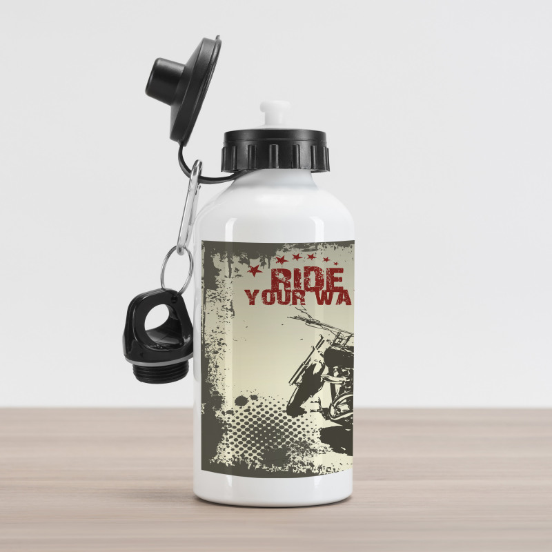 Adventure with Motorcycle Aluminum Water Bottle